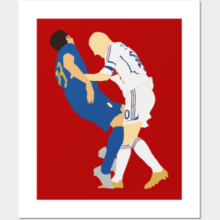 The final headbutt zidane iconic materazzi 2006 minimalist illustration Posters and Art